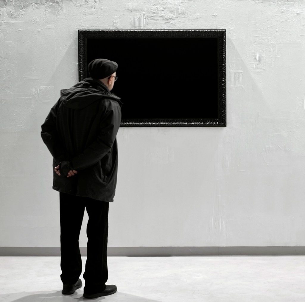 La pintura más negra de la historia / The blackest painting ever, obra de Rubén Díaz de Corcuera apara Blackout